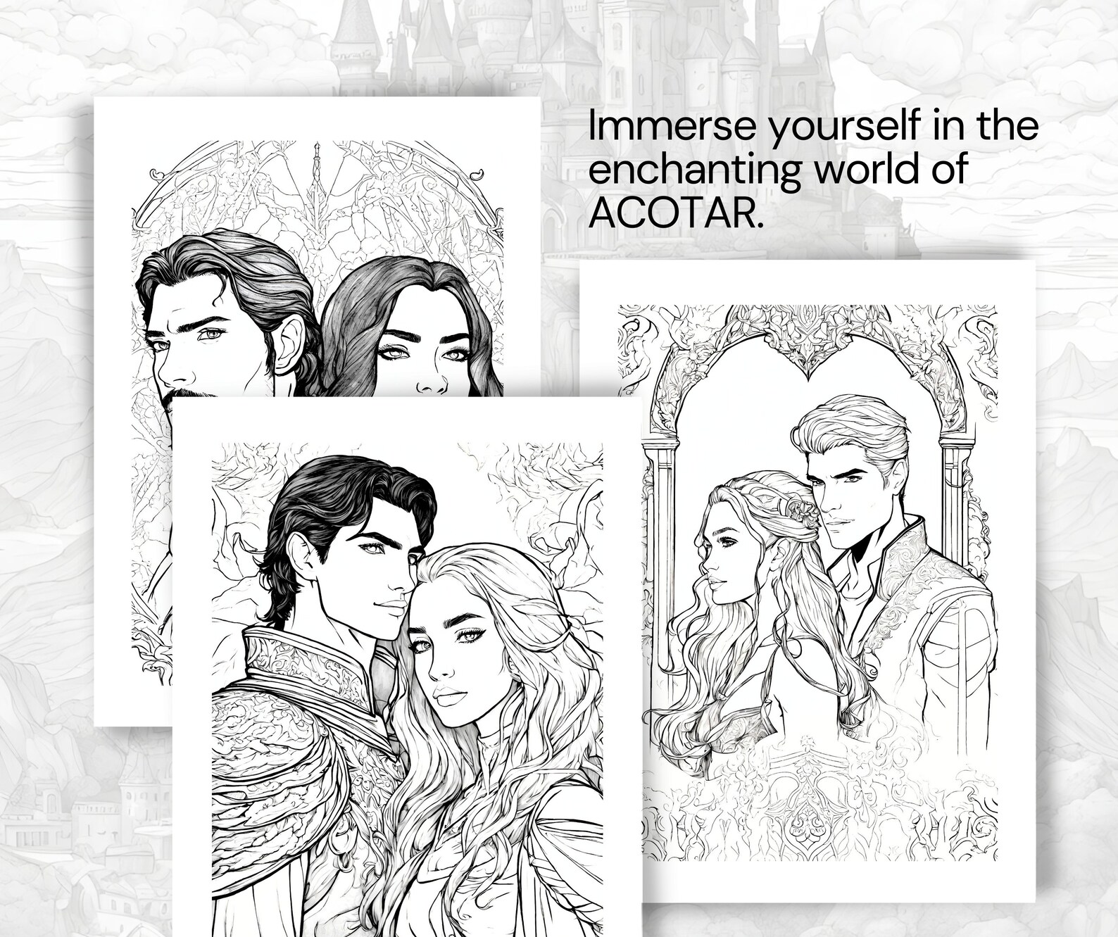 ACOTAR Coloring Book 5th Edition Coloring Pages Acotar Craft SJM Merch ...