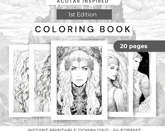 Livre de coloriage ACOTAR : Sarah J Maas, édition Prythian (patron PDF)