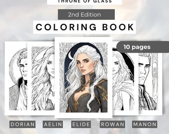Libro da colorare Il Trono di Vetro: Fan Art, Rowan, Aelin, Dorian (PDF)