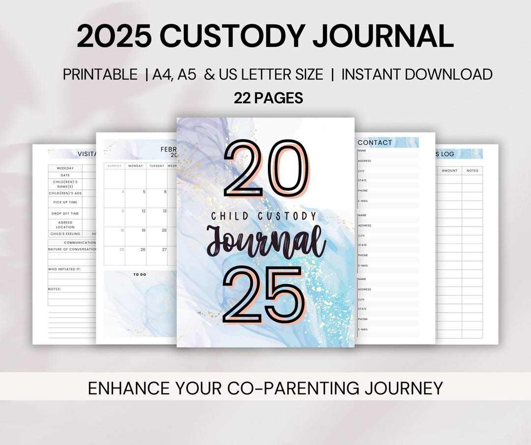 Printable 2025 Child Custody Journal, Custody Planner 2025, Coparenting