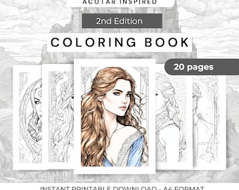 Livre de coloriage ACOTAR : le monde prythien de Sarah J Maas (patron PDF)