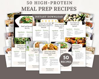 50 recetas ricas en proteínas para preparar comidas: almuerzo y cena (descarga digital)