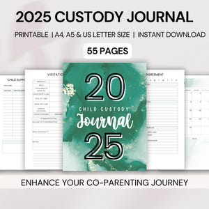 Dziennik opieki nad dzieckiem 2025: Planer współrodzicielstwa (wersja cyfrowa do pobrania)