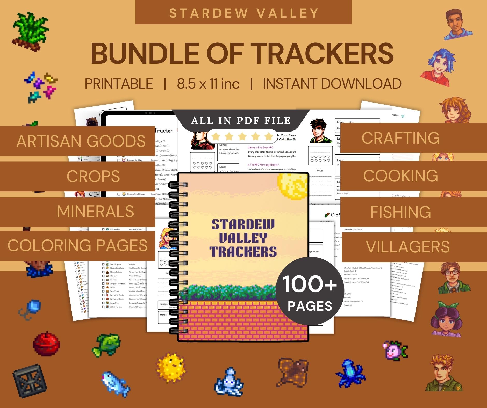 Stardew Valley Tracker Bundle, 100+ Page Printable Planner, Perfection ...