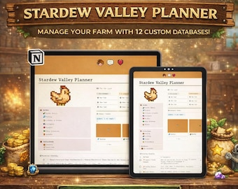 Custom Stardew Valley Notion Planner Bundle with 12 Databases