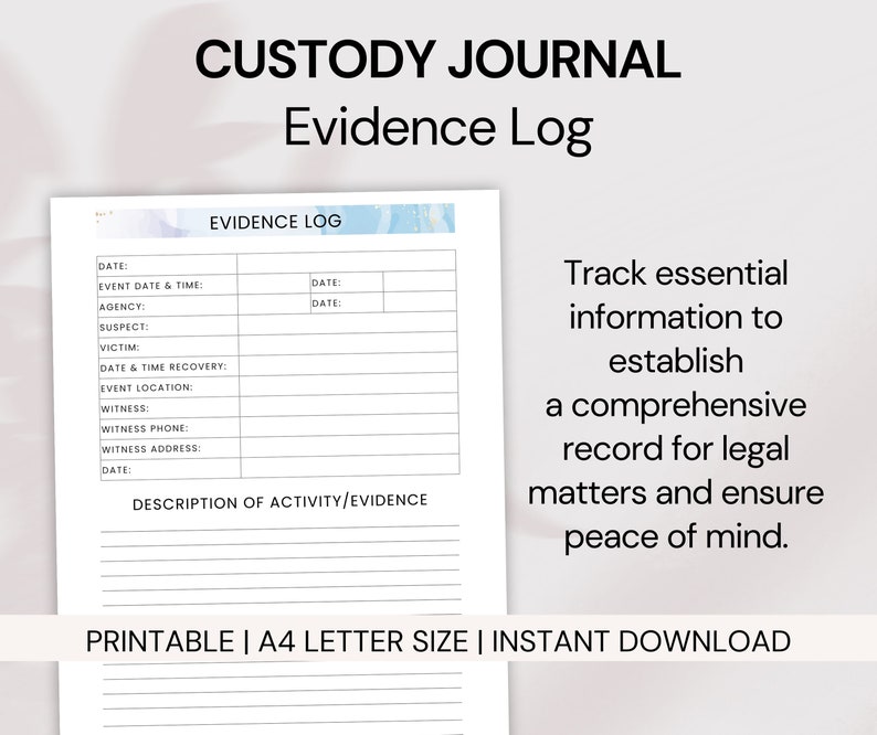 Printable 2024 Child Custody Journal, Custody Planner 2024, Coparenting ...