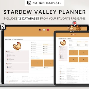 Custom Stardew Valley Notion Planner Bundle with 12 Databases