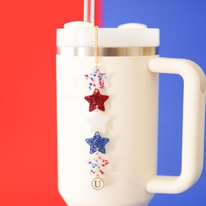Patriotic Star Stanley Charm: 4th of July Tumbler Accessory