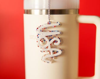 USA Stanley Charm: Patriotic 4th of July Tumbler Accessory