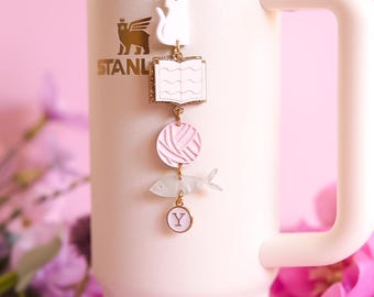 Charm personalizado de Stanley, amante de los gatos y los libros