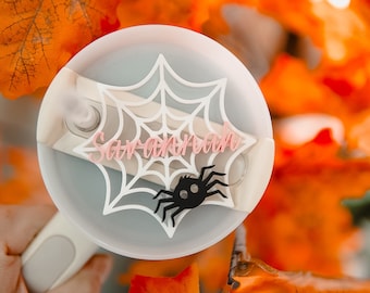 Tabliczka z imieniem Spider Stanley: Nakładka na kubek na Halloween, akcesorium Stanley