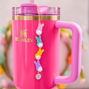 Easter Bunny Stanley Charm: Acrylic Straw Topper, Personalized Name