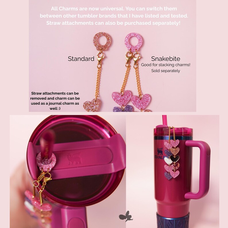 Dije de vaso con copo de nieve de jengibre: accesorio personalizado de Stanley/Owala imagen 11