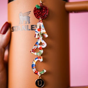 ABC Teacher Stanley Charm: Apple Tumbler Accessory