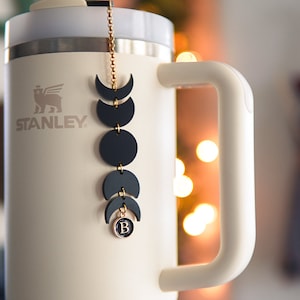 Custom Moon Phase Stanley Charm: Celestial Straw Topper, Personalized