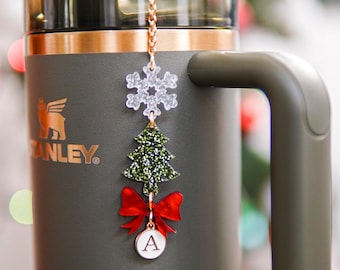 Dije de árbol de Navidad Stanley: Accesorio de vaso acrílico con brillantina para Bumate, Owala y Simple Modern