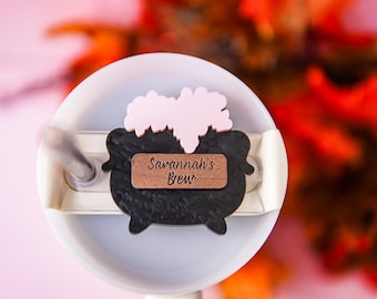 Witches Brew Stanley Topper: Personalized Halloween Name Plate