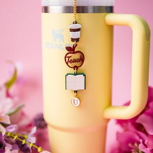 English Teacher Stanley Charm: Coffee Cup, Book, & Heart