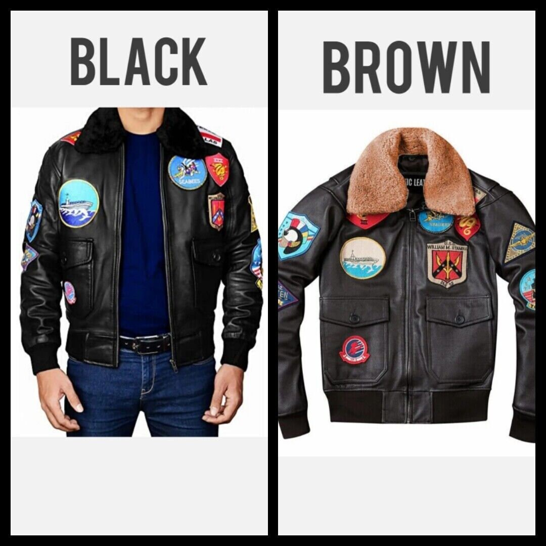 Top Gun Tom Cruise Men's Real Leather Jacket Bomber Flight Aviator Pete ...