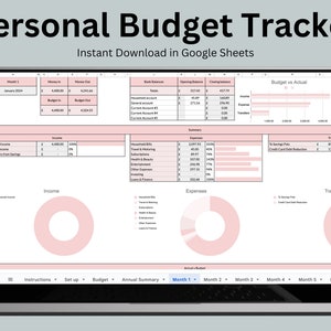Personal Budget Finance Tracker on Google Sheet - Etsy