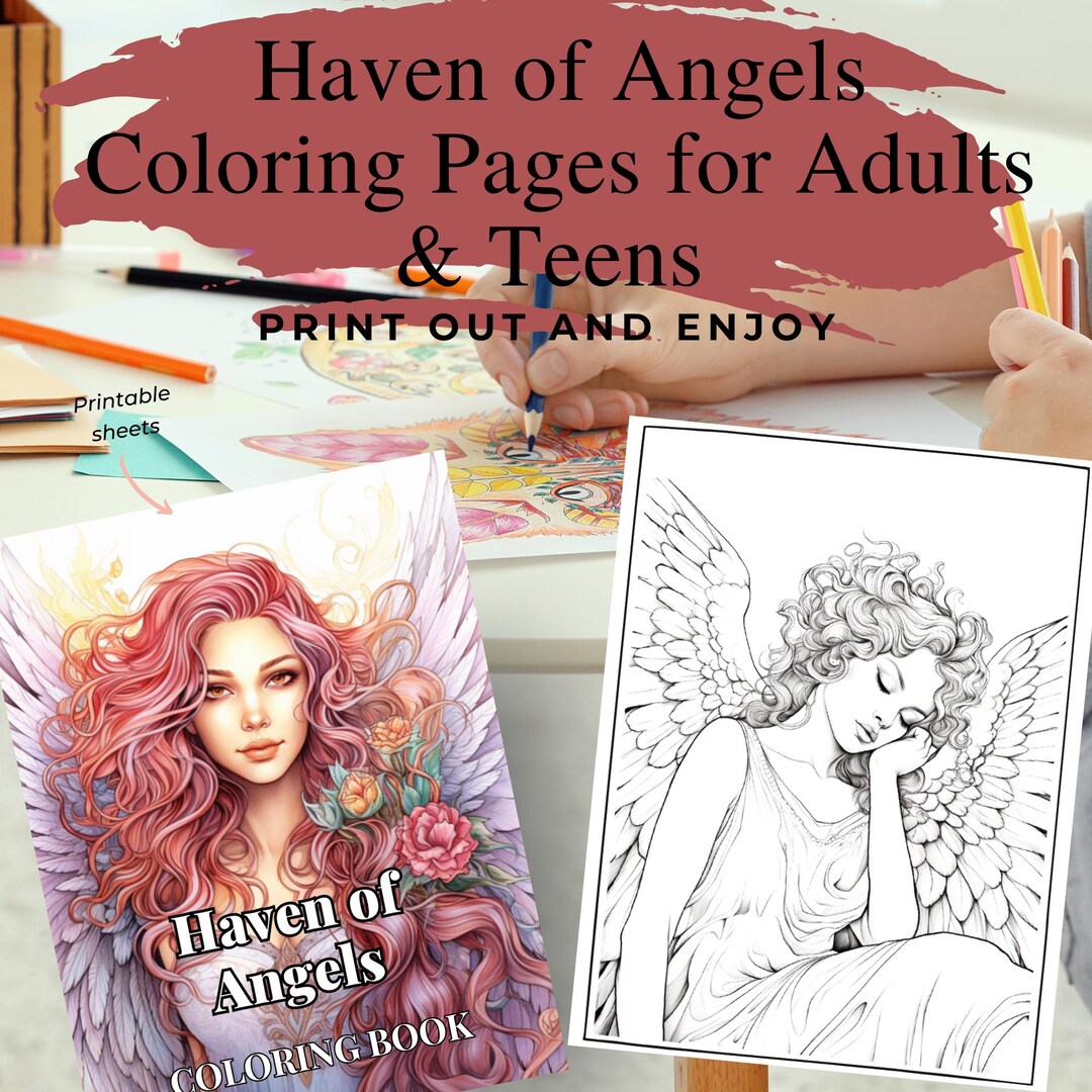 Mindful Haven of Angels: Whimsical Adult Coloring Book - Capture