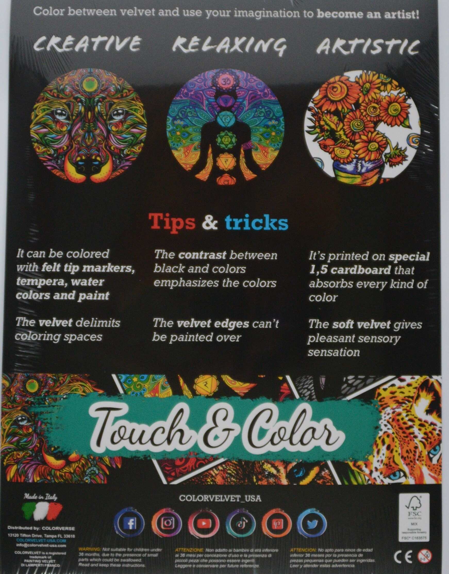 Velvet Coloring SALAMANDER Colorvelvet-usa Coloring Picture Kids Crafts  Stress Management / 11.75 X 8.25 Premium Quality 
