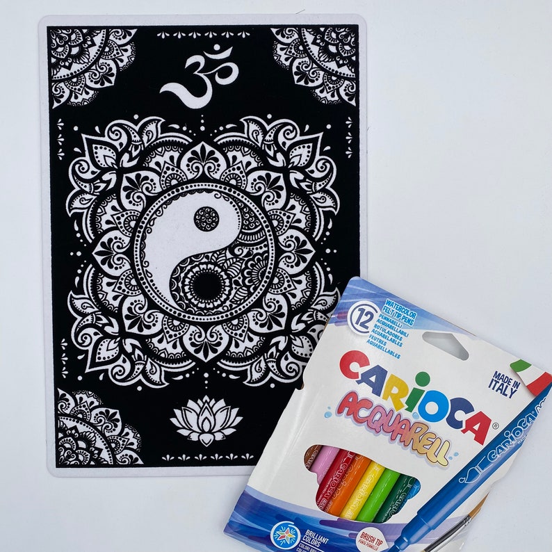 Velvet Mandala Coloring Picture Stress Relief Craft Kit Etsy