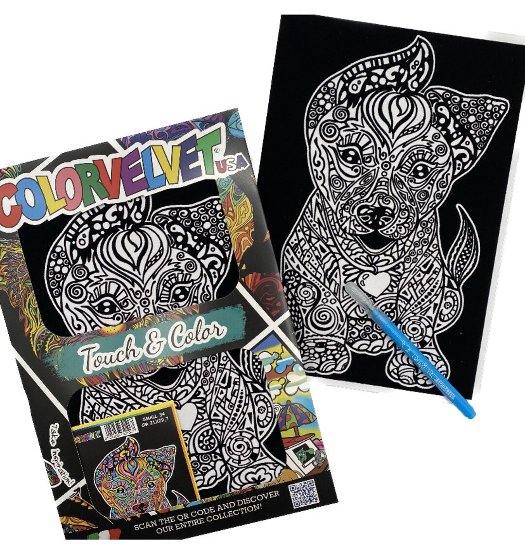 Velvet Coloring PUPPY - Colorvelvet-usa - Coloring Picture- Kids Crafts ...