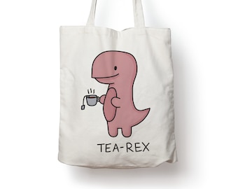 Tea Rex Funny Cotton Tote Bag Gift