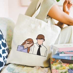 Jim & Pam The Office TV Show Gift Cotton Tote Bag