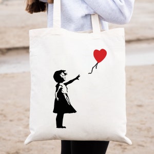 Banksy Mädchen mit Ballon Baumwolltasche Geschenk