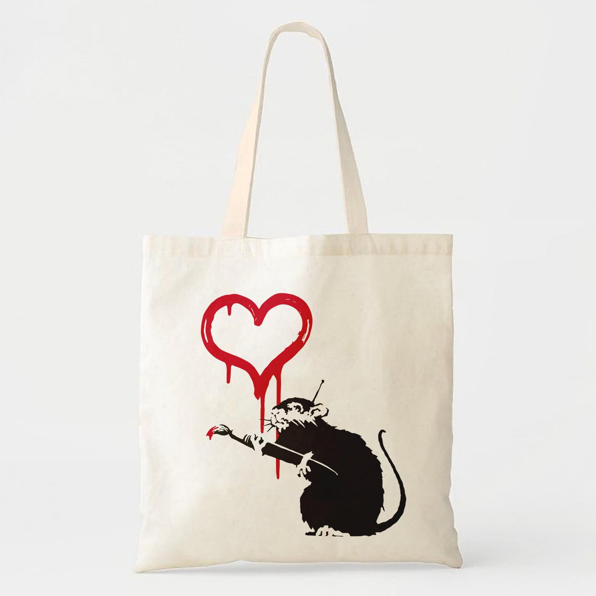 Love Rat Banksy Street Art Cotton Tote Bag Gift - Etsy