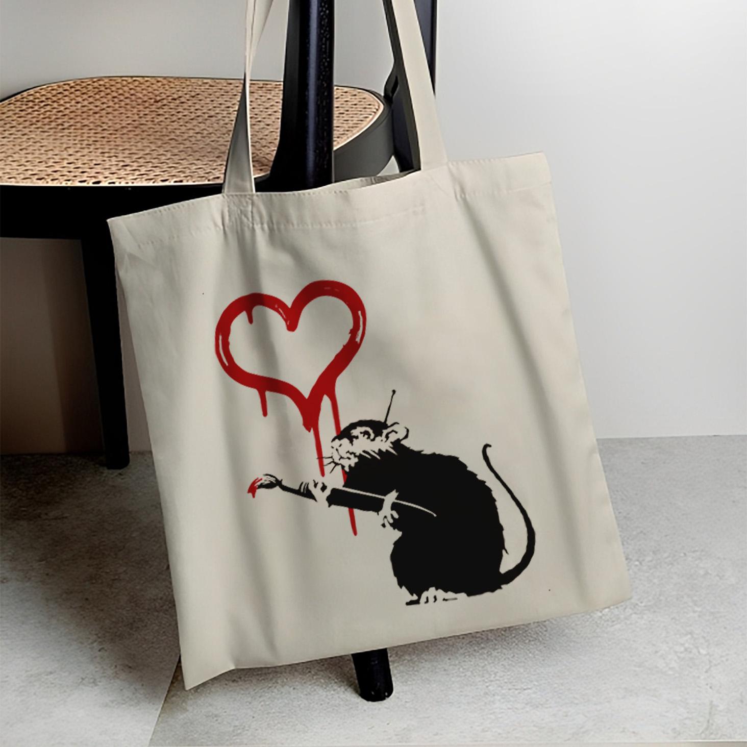 Love Rat Banksy Street Art Cotton Tote Bag Gift - Etsy