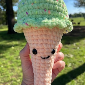 Ice Cream Cone, crochet ice cream, ice cream toy, pink ice cream stuffie, ice cream stuffie, crochet toy, handmade ice cream,