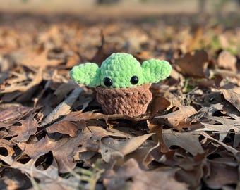 Peluche de extraterrestre de bebé de ganchillo, extraterrestre de bebé de ganchillo hecho a mano, peluche de extraterrestre de bebé verde ... de ganchillo, juguete de extraterrestre de bebé, regalo divertido