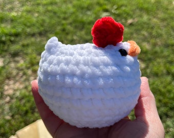 Mabel Chicken, crochet chicken, chicken plushie, crochet hen, chicken toy, handmade toy, country decor, farm decor, chicken plushie, chicken
