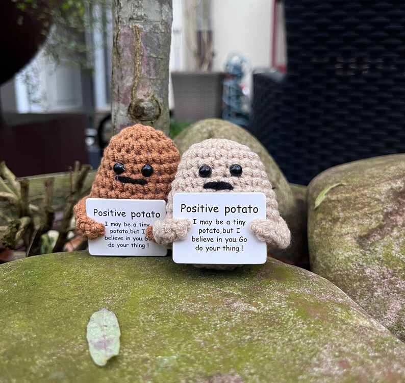 Gehäkelte Kartoffel Positive Kartoffel Glückliche Kartoffel