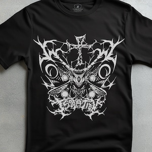 Gothic moth T-shirt | Unisex Punk Gothic Shirt | Alt Clothing | Mall Goth | Trad Goth | Pastel Goth | Harajuku | Dark Academia | Y2K | Edgy