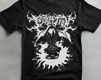 Gothic Rock T-shirt | Hand-Drawn Occult Design, Soft Cotton