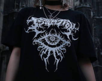 Olho gótico camisetas de <br> Entrega Rápida? Wierdcore | Estética Dreamcore | Roupas Grunge | Camisa Trippy nervosa de <br> Entrega Rápida? Roupas de terror eGirl | Gótico Pastel Escuro
