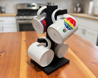 Porta tazze moderno, supporto per tazze da caffè, porta tazze stampato in 3D, organizer per tazze da appoggio, decorazione minimalista per la cucina / 4 tazze