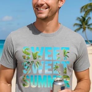 Sweet Summer T-Shirt Design: Beach Palm Tree Graphic (Digital Download)