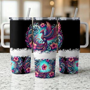 40 oz Phoenix Tumbler Wrap, 40 oz tropisch, oceaan 40 ounce sublimatie, zomer strand bloemen, STRAIGHT, TAPERED en DISTRISED bestanden
