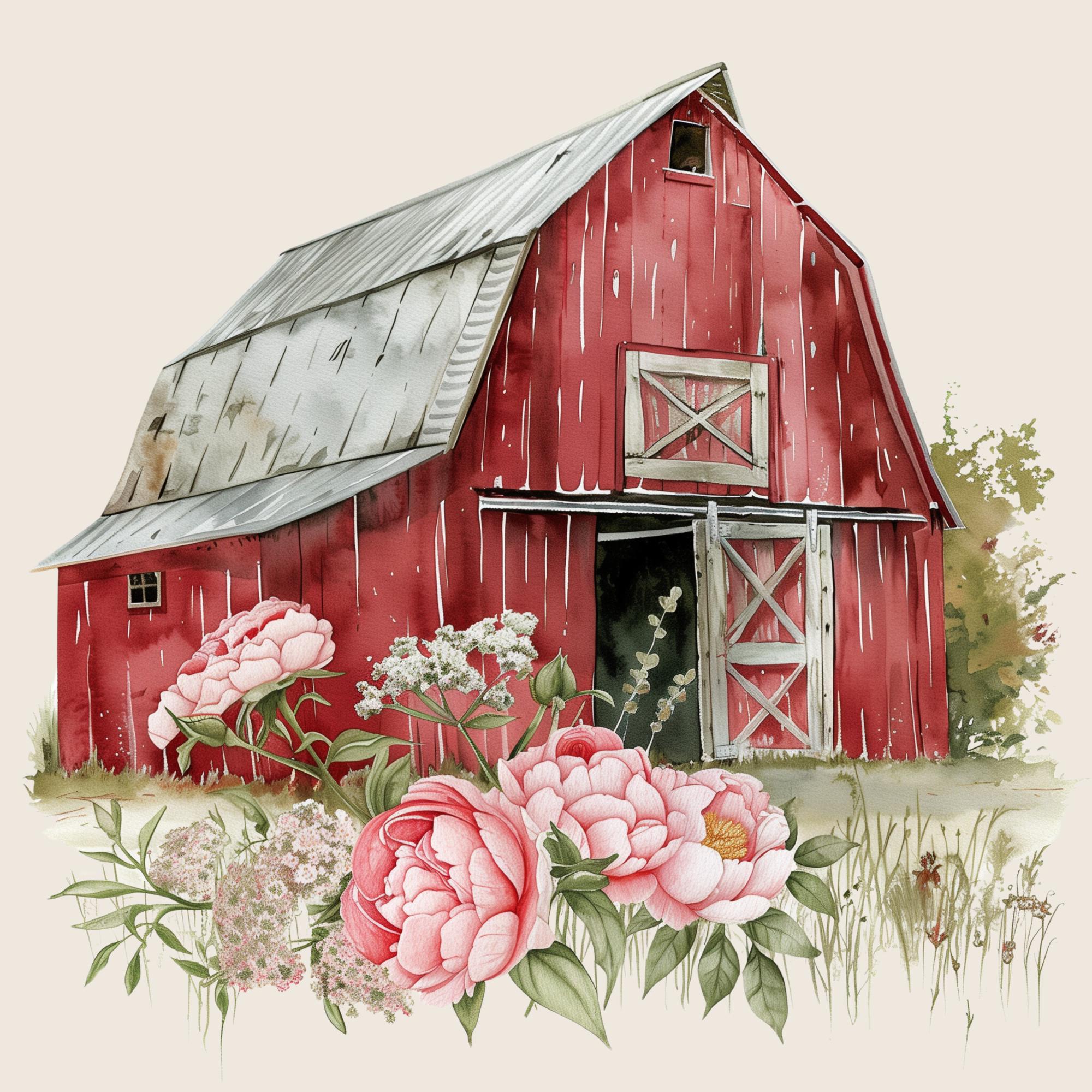 Watercolor Farm Animal Clipart | Rustic Barnyard Animals PNG | Pastel ...