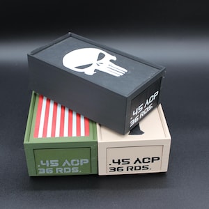 45 ACP - Stackable 3D Printed Ammo Storage Box for Ammo Organization and Easy Access