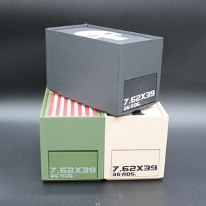 7.62x39 - Stackable 3D Printed Ammo Storage Box for Ammo Organization and Easy Access