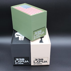 338 Lapua - Stackable 3D Printed Ammo Storage Box for Ammo Organization and Easy Access
