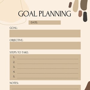 Goal Planning Worksheet - Etsy