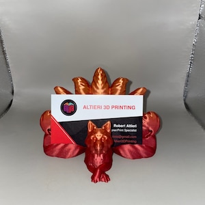 Kitsune Fox Visitekaartje Standhouder - 3D Geprint - Kantoor Decor - Organisatie - Fantasie