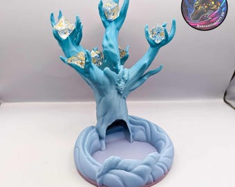Tour à dés dans l'arbre et porte-dés - Impression 3D personnalisée